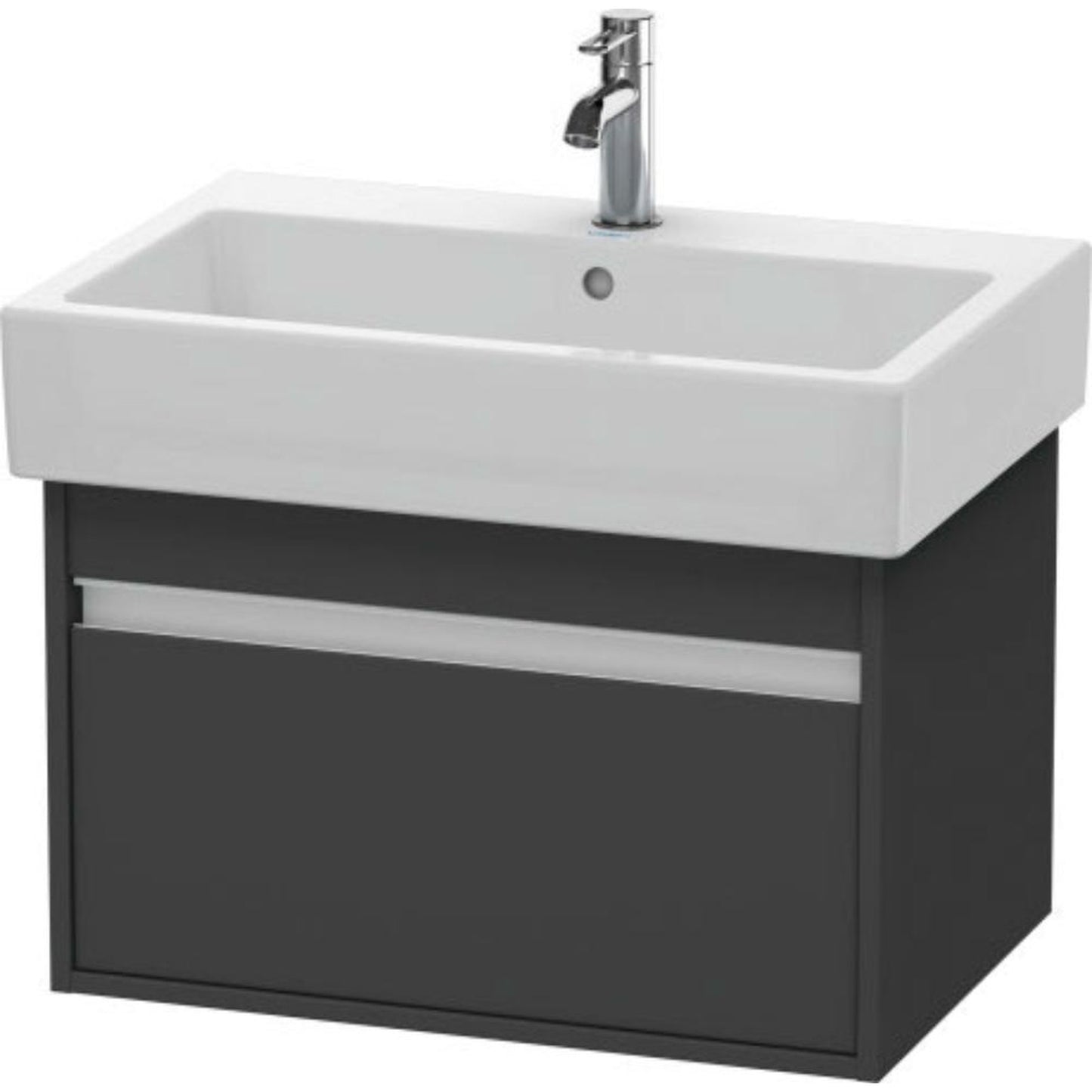 Duravit Ketho 26" x 16" x 17" One Drawer Wall-Mount Vanity Unit in Graphite Matt