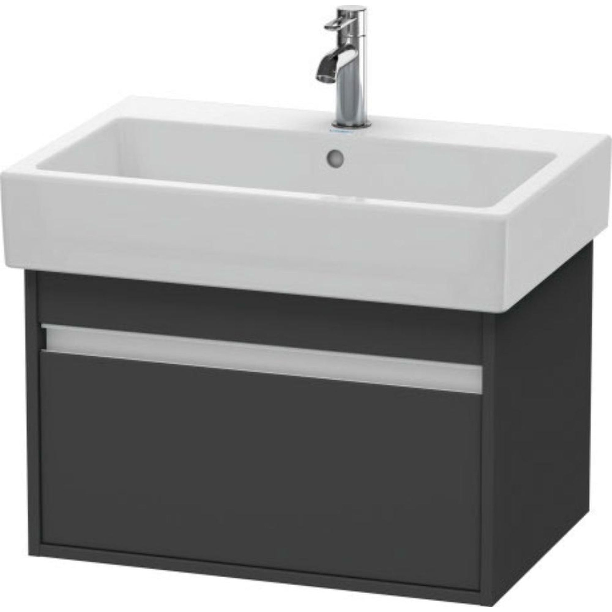 Duravit Ketho 26" x 16" x 17" One Drawer Wall-Mount Vanity Unit in Graphite Matt