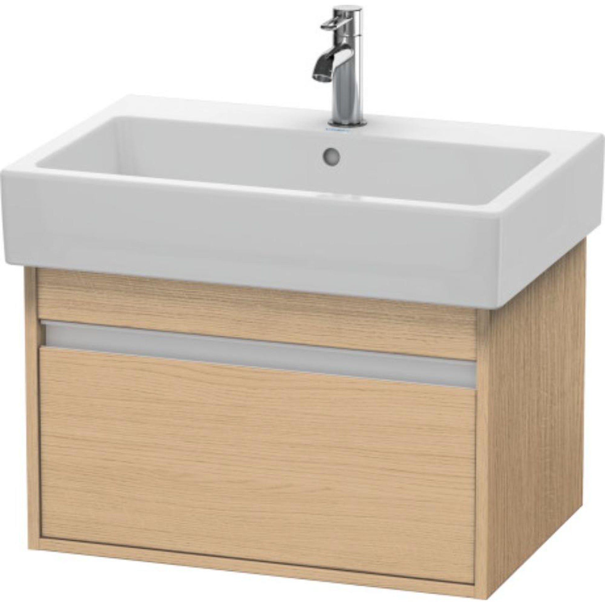 Duravit Ketho 26" x 16" x 17" One Drawer Wall-Mount Vanity Unit in Natural Oak