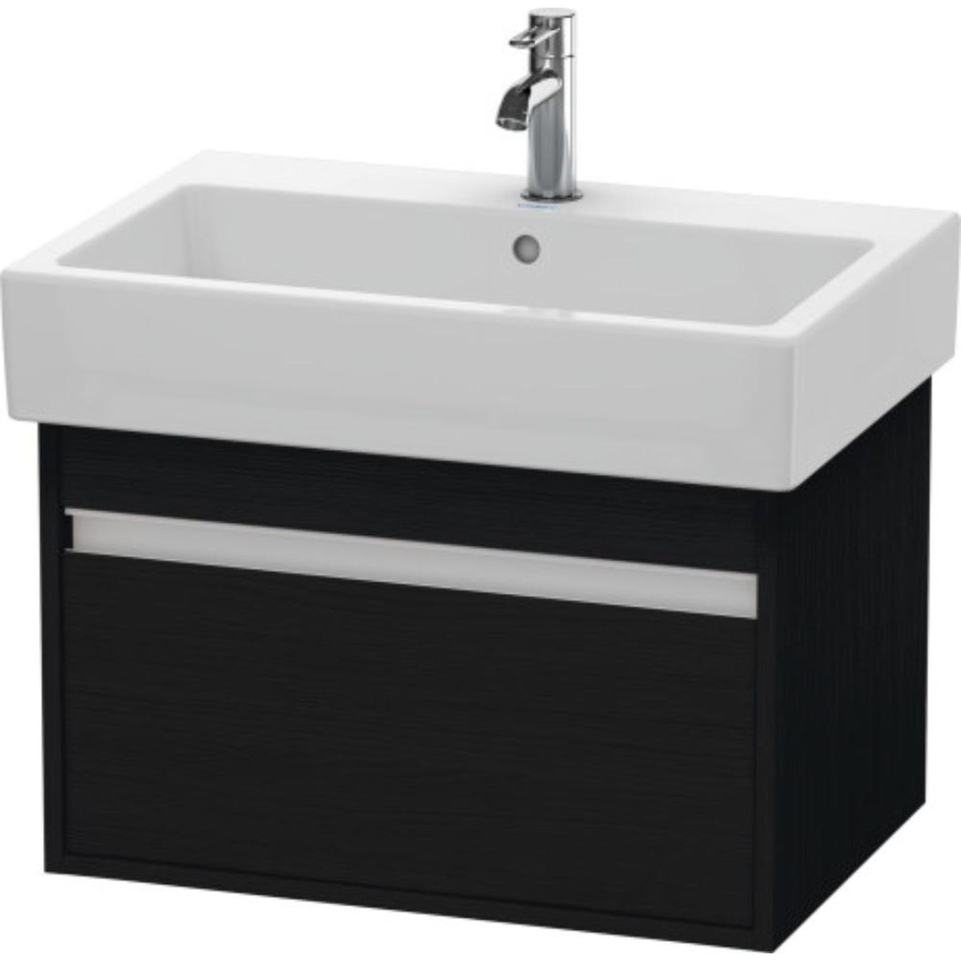 Duravit Ketho 26" x 16" x 17" One Drawer Wall-Mount Vanity Unit in Oak Black