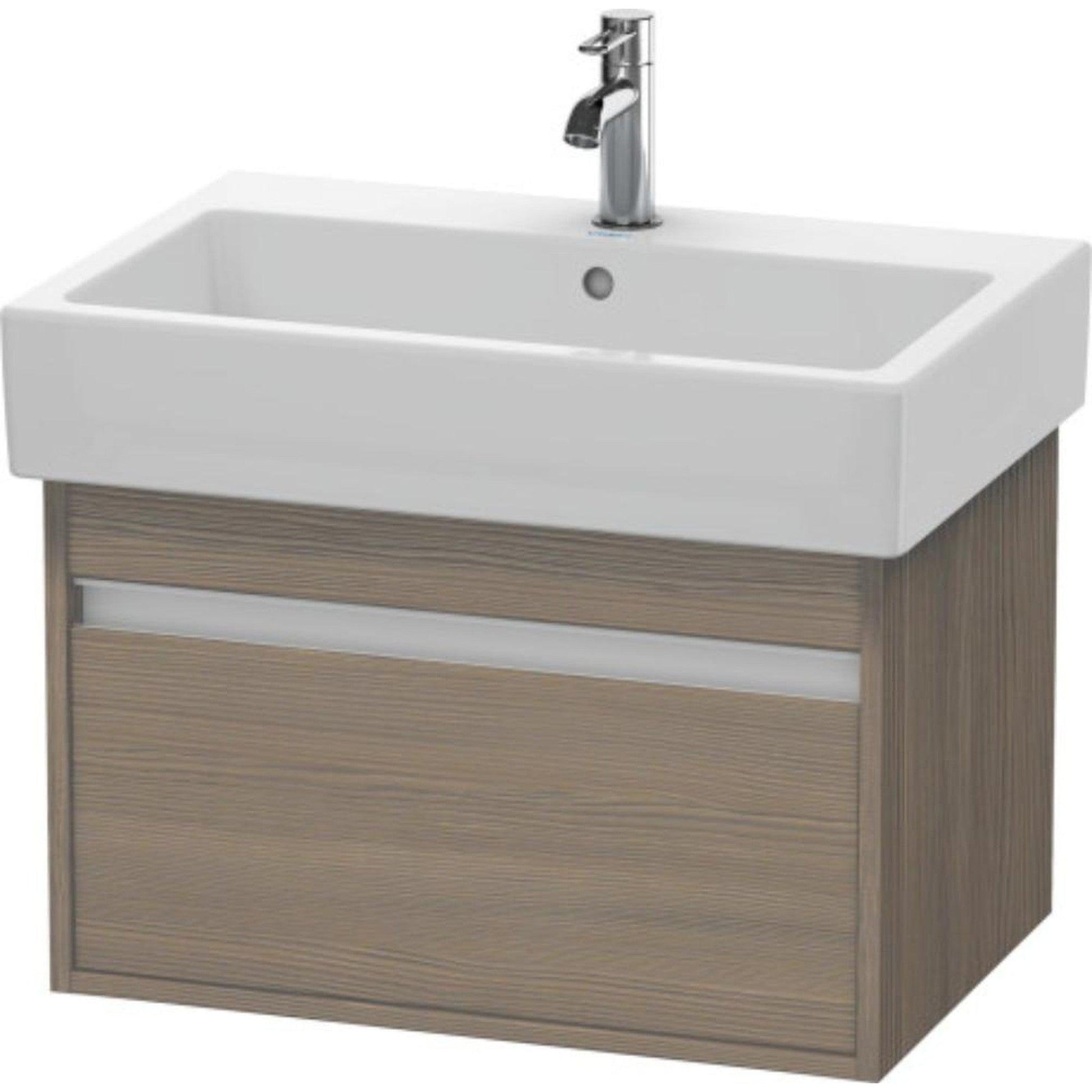 Duravit Ketho 26" x 16" x 17" One Drawer Wall-Mount Vanity Unit in Oak Terra