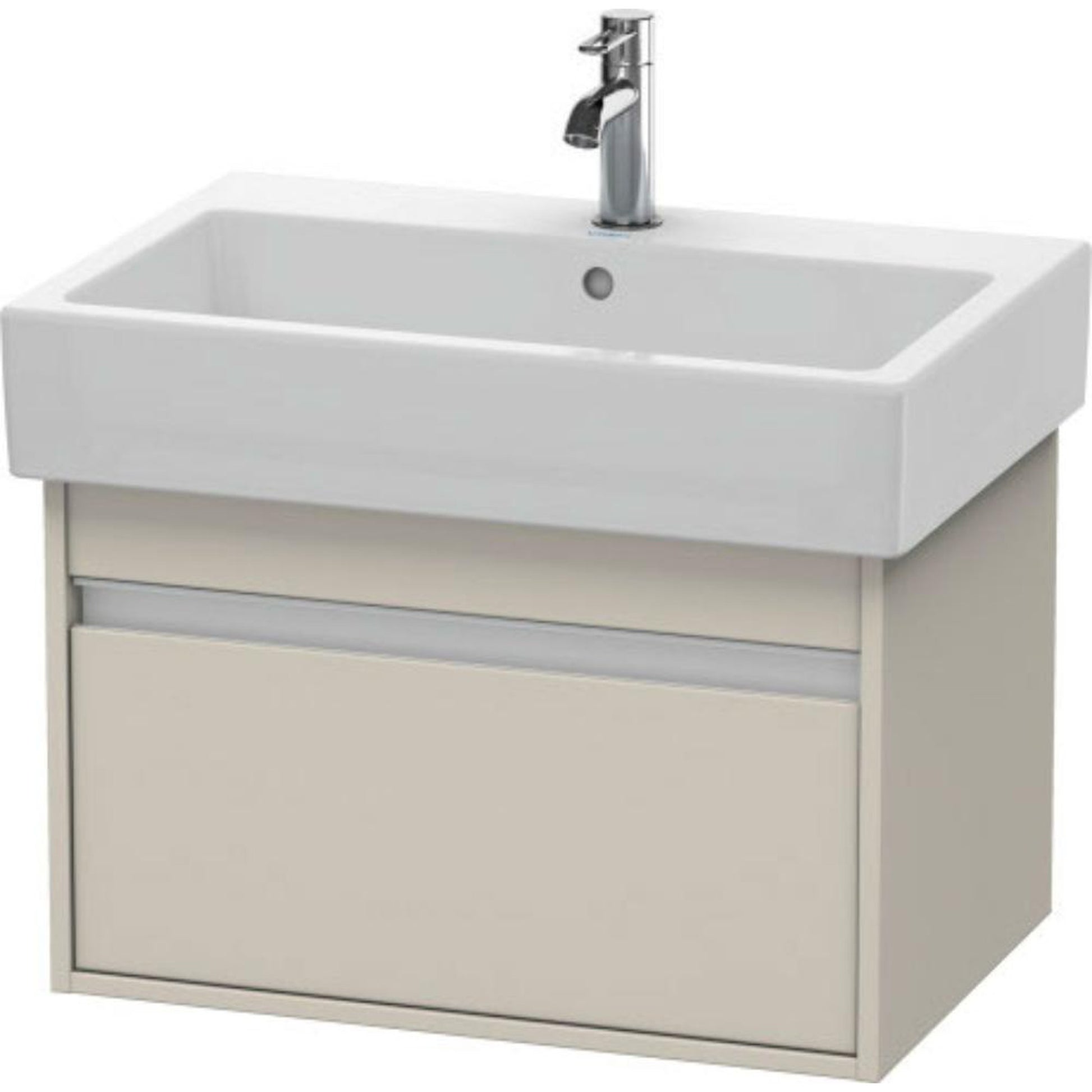 Duravit Ketho 26" x 16" x 17" One Drawer Wall-Mount Vanity Unit in Taupe Matt