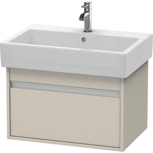 Duravit Ketho 26" x 16" x 17" One Drawer Wall-Mount Vanity Unit in Taupe Matt