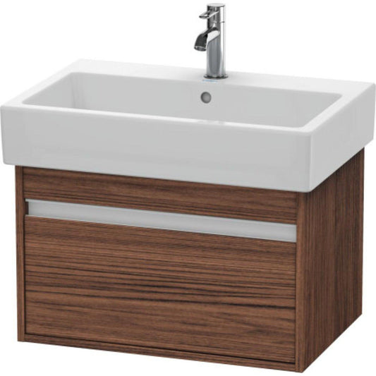 Duravit Ketho 26" x 16" x 17" One Drawer Wall-Mount Vanity Unit in Walnut Dark