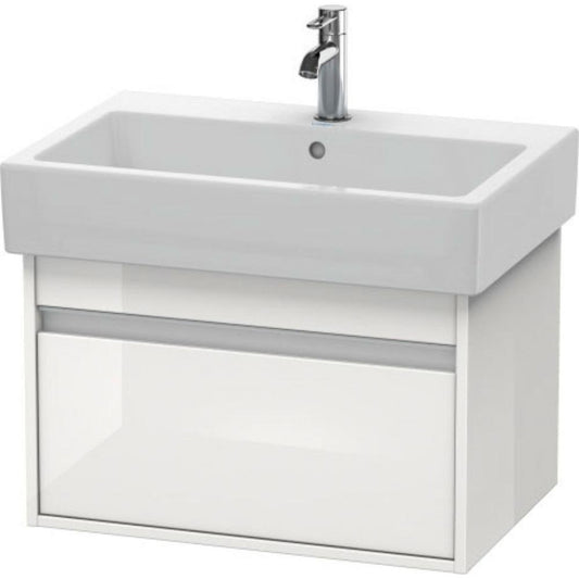 Duravit Ketho 26" x 16" x 17" One Drawer Wall-Mount Vanity Unit in White High Gloss