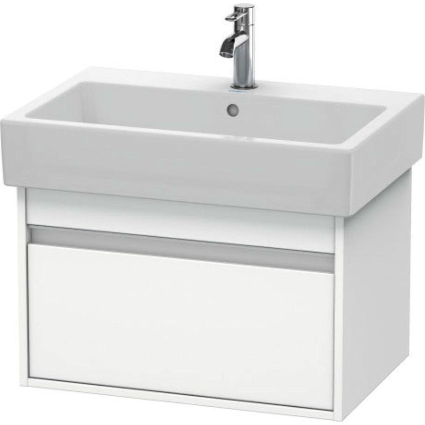 Duravit Ketho 26" x 16" x 17" One Drawer Wall-Mount Vanity Unit in White Matt