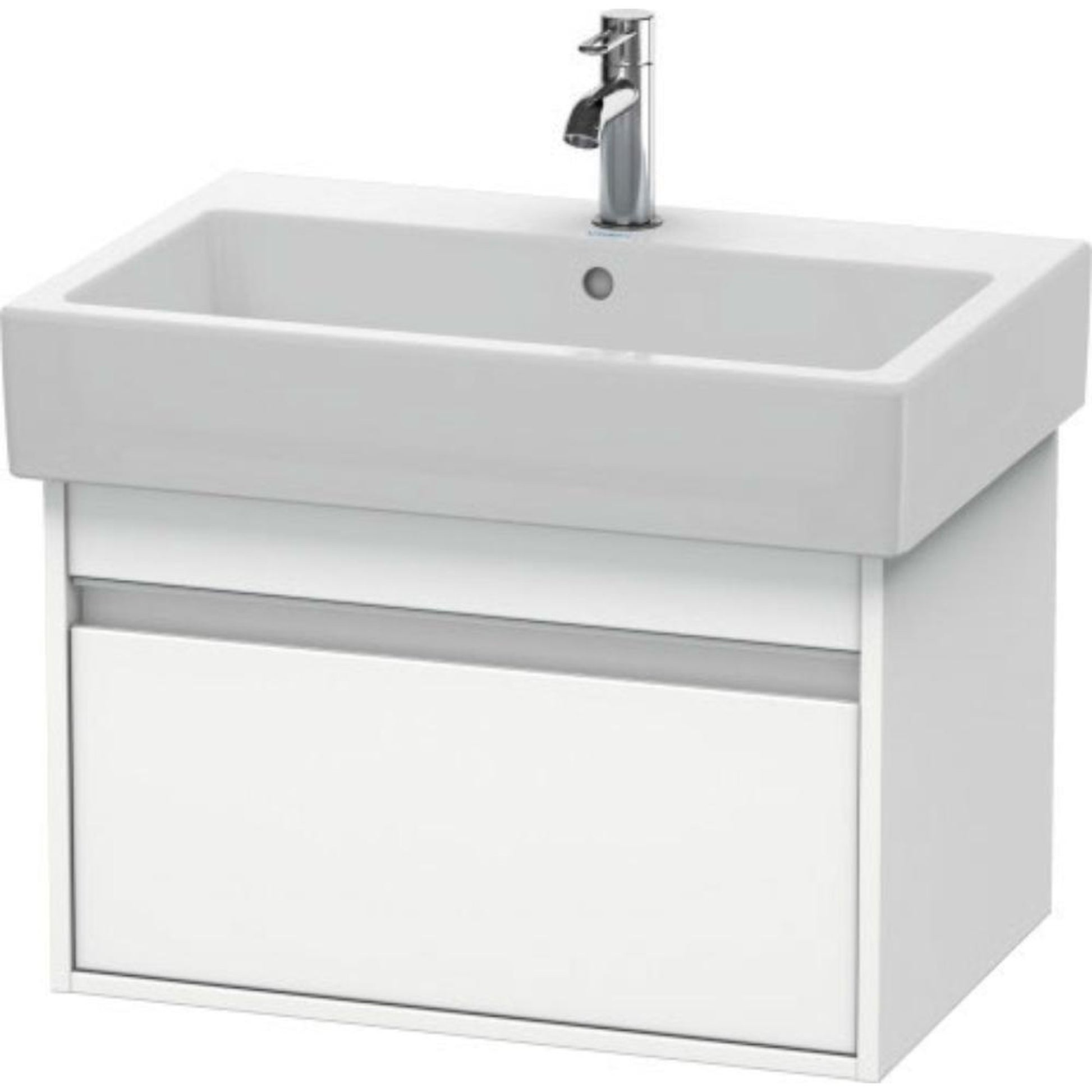 Duravit Ketho 26" x 16" x 17" One Drawer Wall-Mount Vanity Unit in White Matt