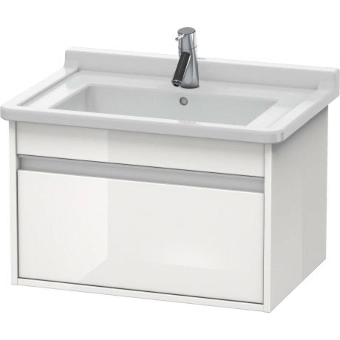 Duravit Ketho 26" x 16" x 18" Wall-Mount Vanity Unit in White High Gloss (KT666302222)