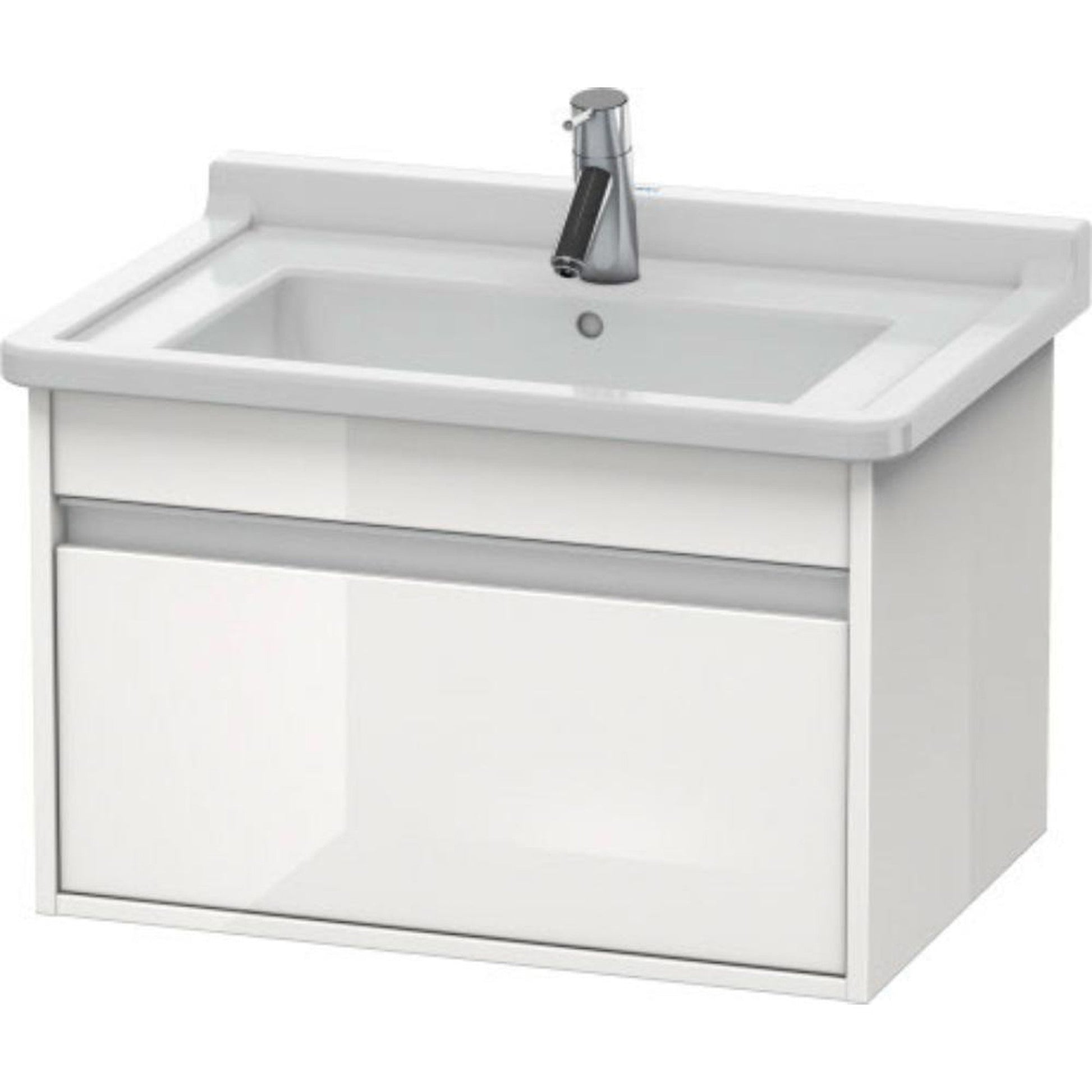 Duravit Ketho 26" x 16" x 18" Wall-Mount Vanity Unit in White High Gloss (KT666302222)
