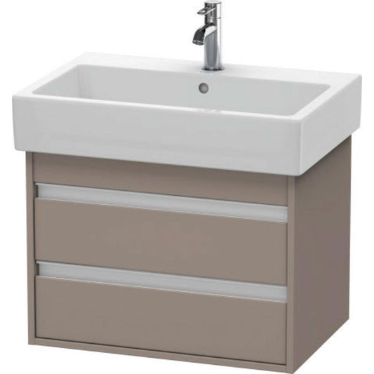 Duravit Ketho 26" x 19" x 17" Two Drawer Wall-Mount Vanity Unit in Basalt Matt