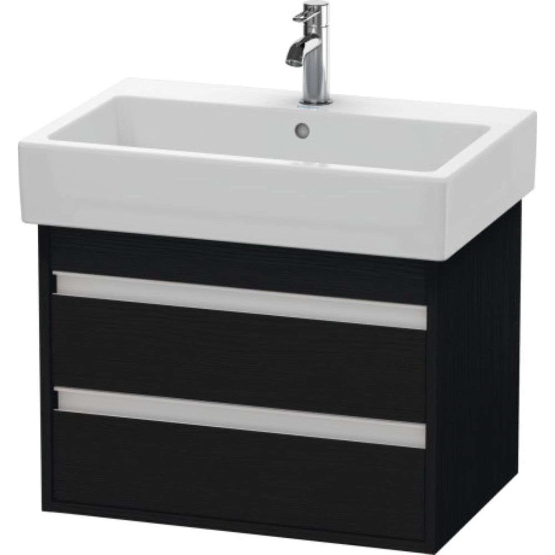 Duravit Ketho 26" x 19" x 17" Two Drawer Wall-Mount Vanity Unit in Oak Black
