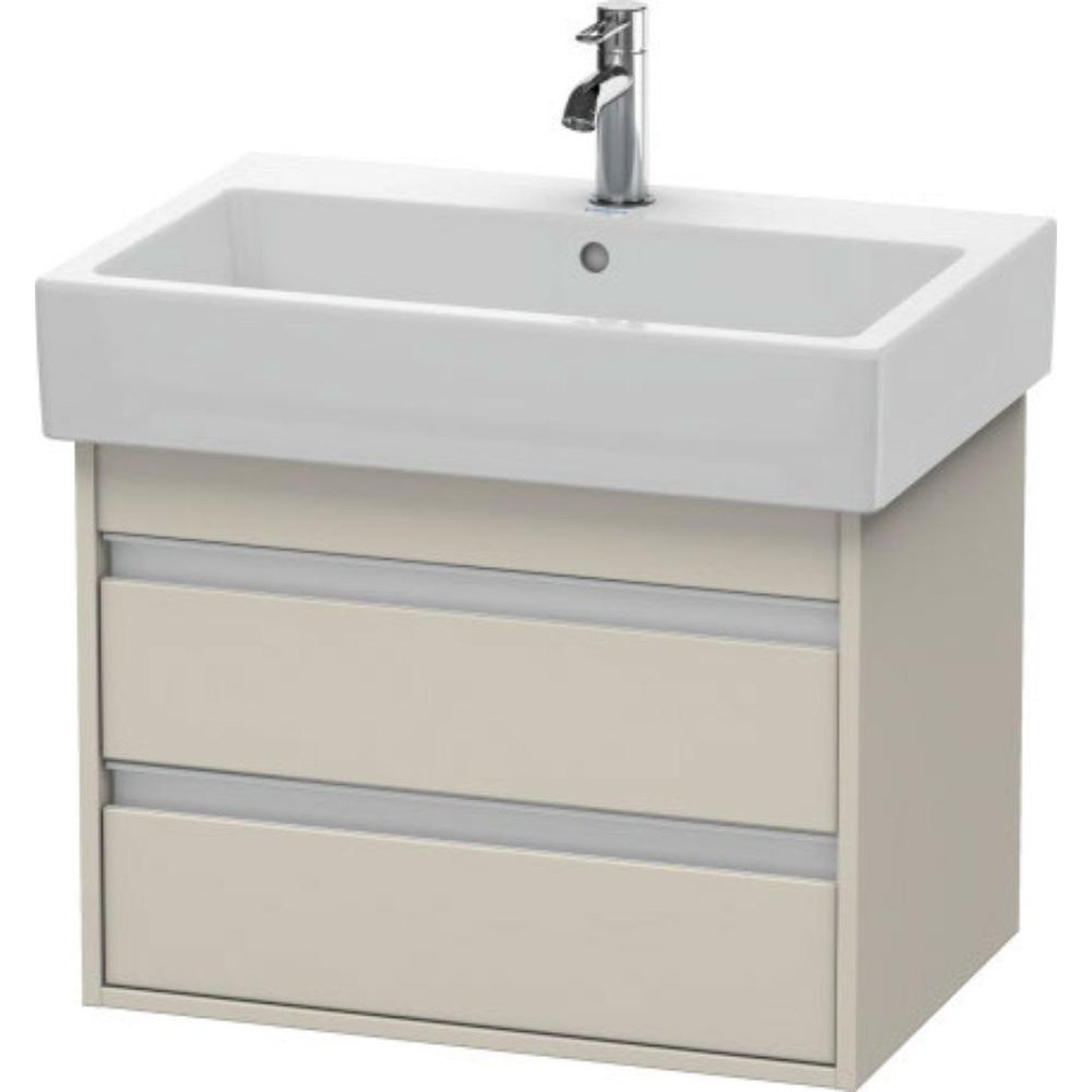 Duravit Ketho 26" x 19" x 17" Two Drawer Wall-Mount Vanity Unit in Taupe Matt