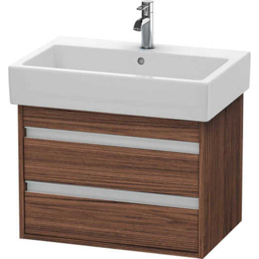 Duravit Ketho 26" x 19" x 17" Two Drawer Wall-Mount Vanity Unit in Walnut Dark