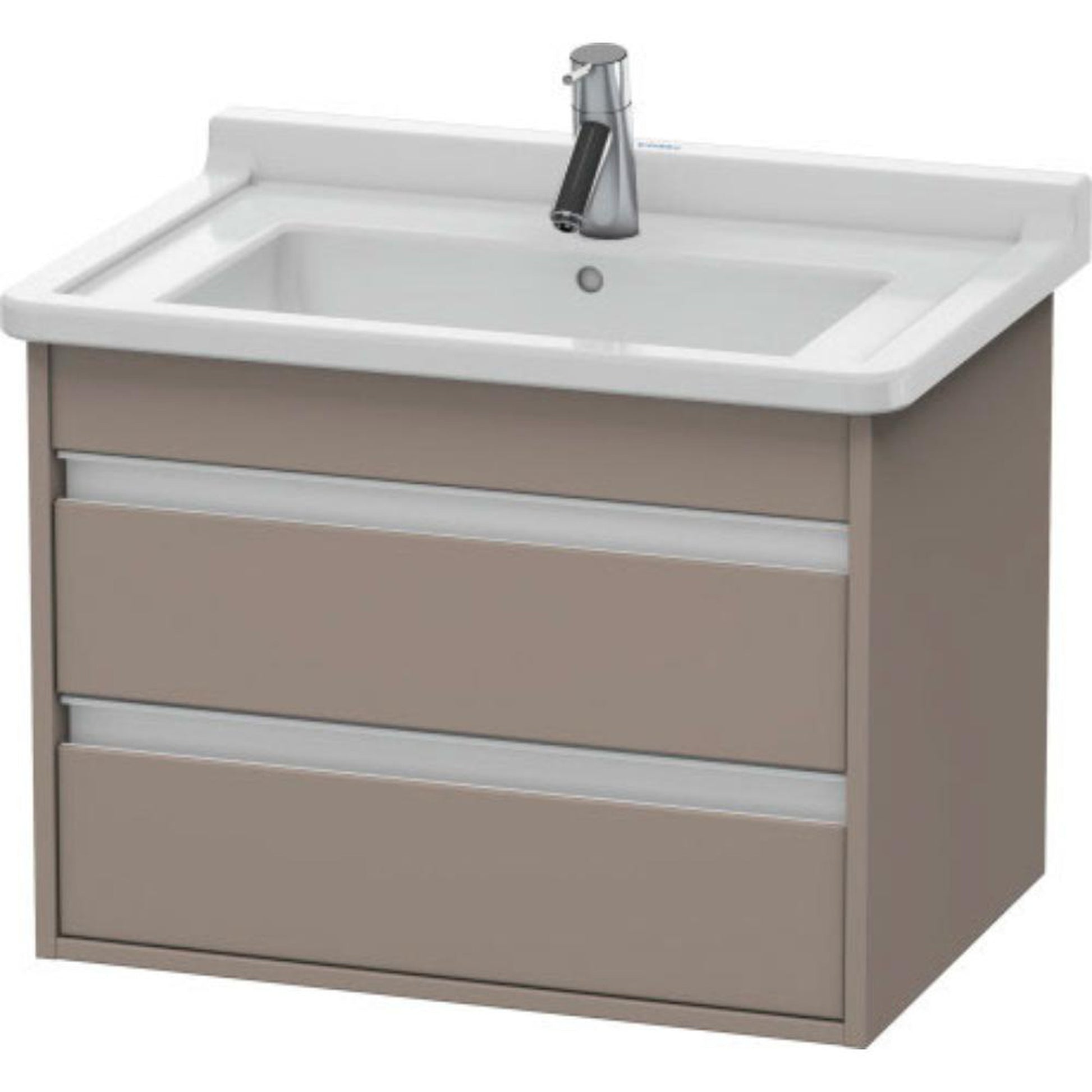 Duravit Ketho 26" x 19" x 18" Two Drawer Wall-Mount Vanity Unit in Basalt Matt (KT664304343)