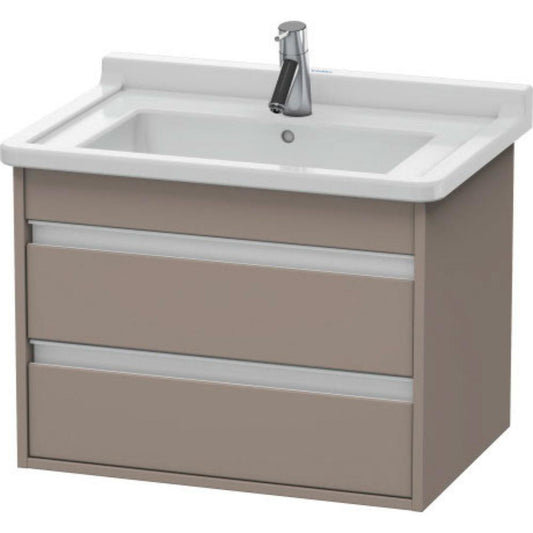 Duravit Ketho 26" x 19" x 18" Two Drawer Wall-Mount Vanity Unit in Basalt Matt (KT664304343)