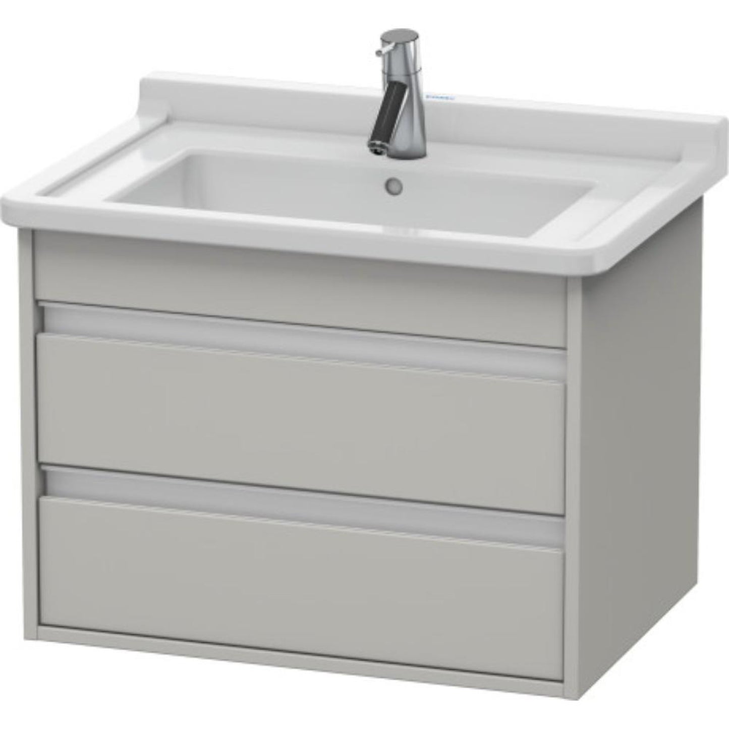 Duravit Ketho 26" x 19" x 18" Two Drawer Wall-Mount Vanity Unit in Concrete Grey Matt (KT664300707)
