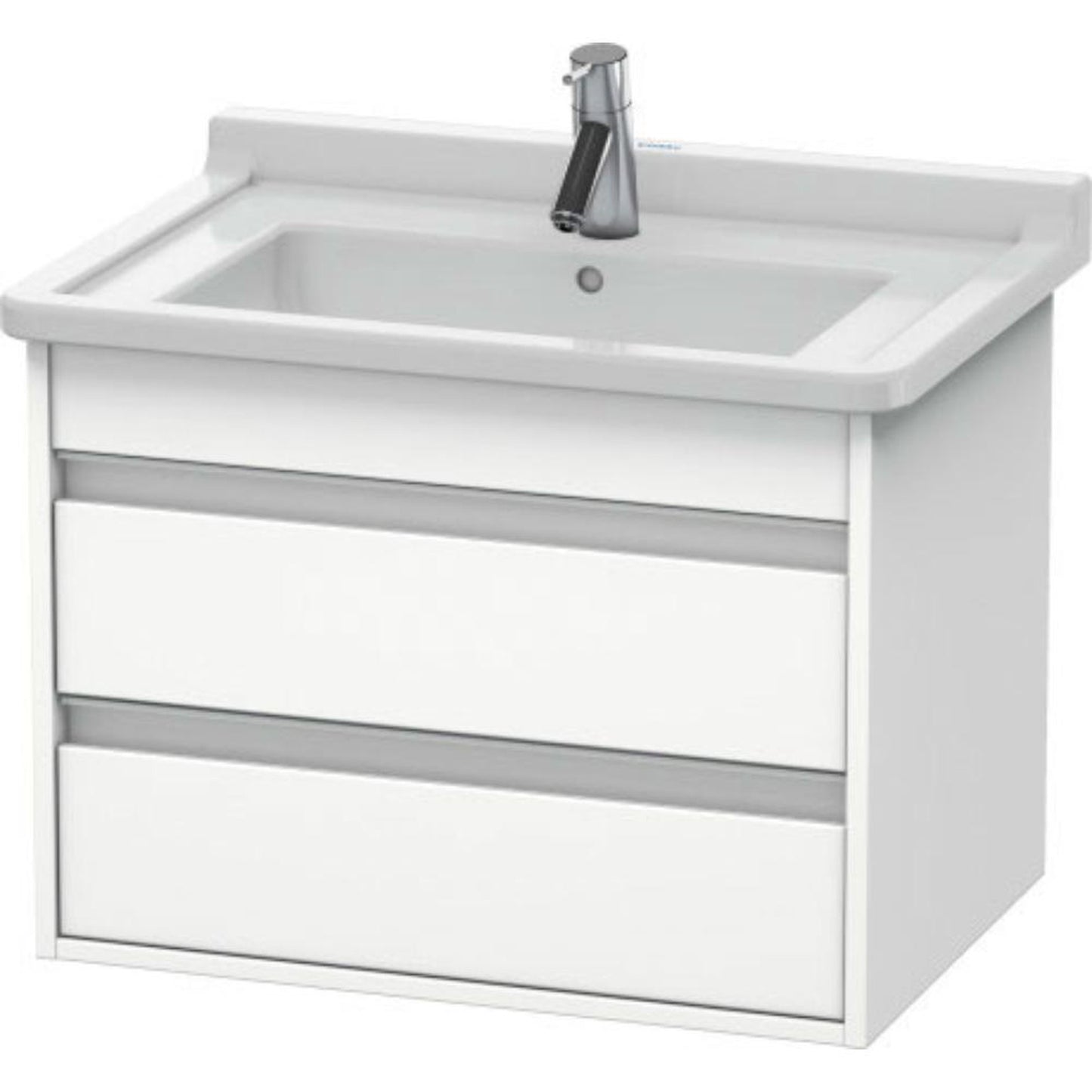 Duravit Ketho 26" x 19" x 18" Two Drawer Wall-Mount Vanity Unit in White Matt (KT664301818)