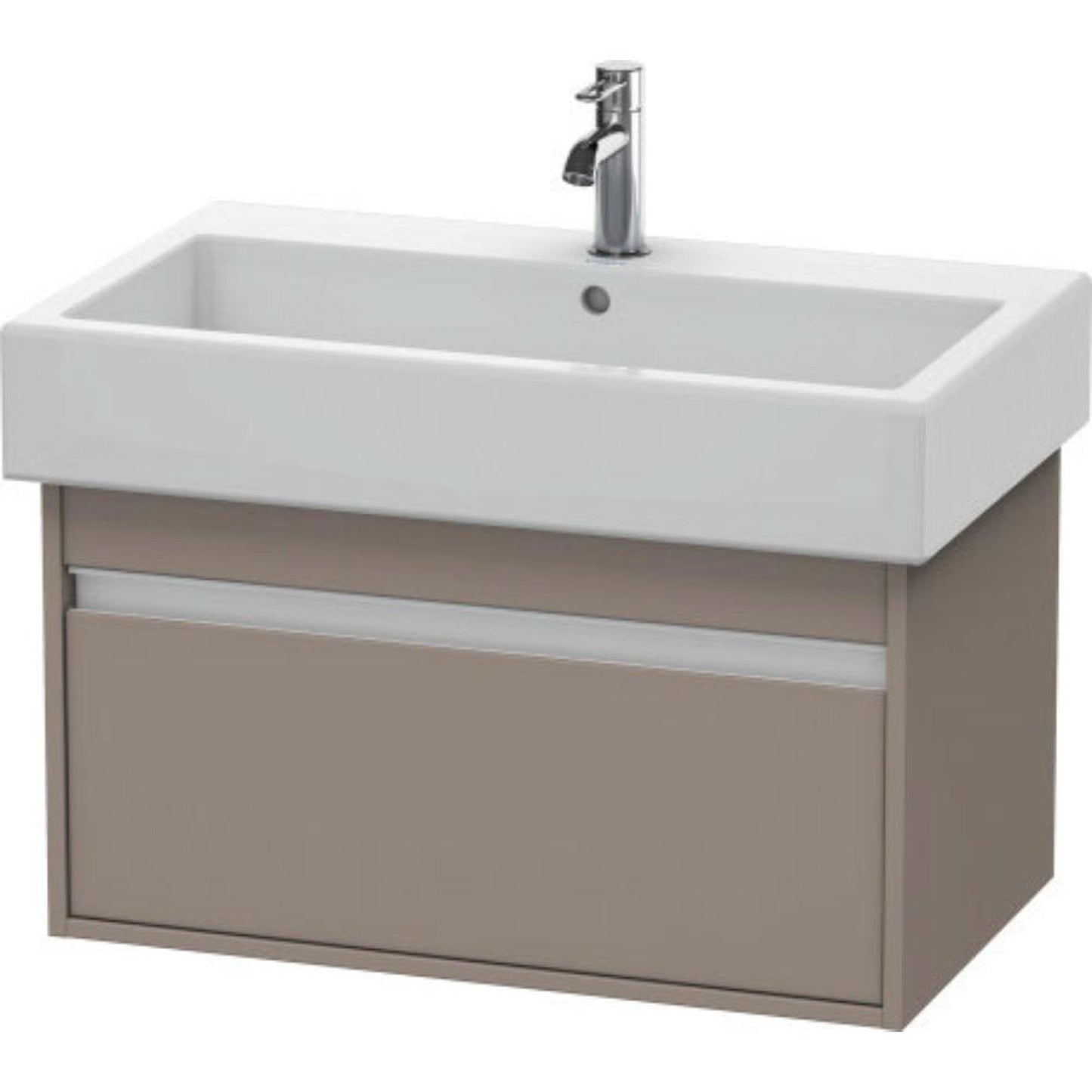 Duravit Ketho 30" x 16" x 17" Wall-Mount Vanity Unit in Basalt Matt (KT668704343)
