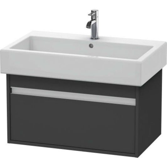Duravit Ketho 30" x 16" x 17" Wall-Mount Vanity Unit in Graphite Matt (KT668704949)
