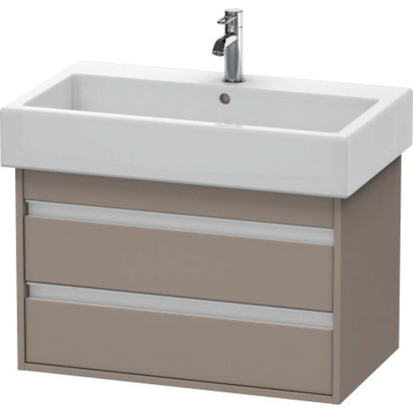 Duravit Ketho 30" x 19" x 17" Two Drawer Wall-Mount Vanity Unit in Basalt Matt (KT663704343)