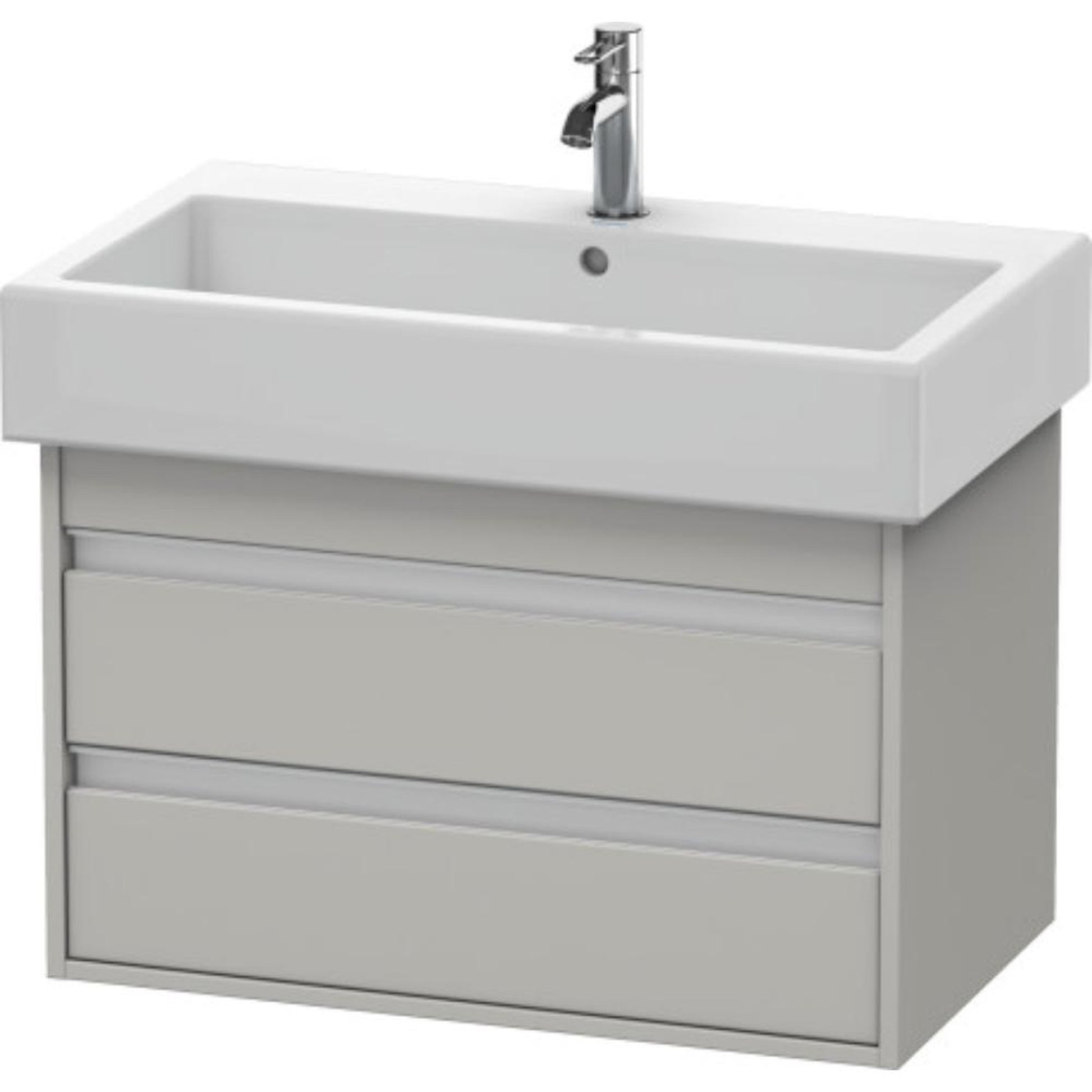 Duravit Ketho 30" x 19" x 17" Two Drawer Wall-Mount Vanity Unit in Concrete Grey Matt (KT663700707)