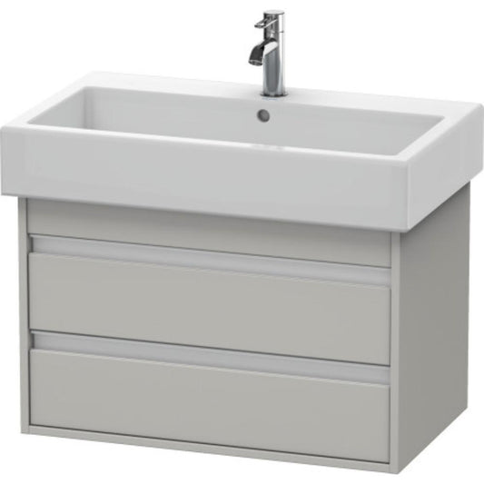 Duravit Ketho 30" x 19" x 17" Two Drawer Wall-Mount Vanity Unit in Concrete Grey Matt (KT663700707)