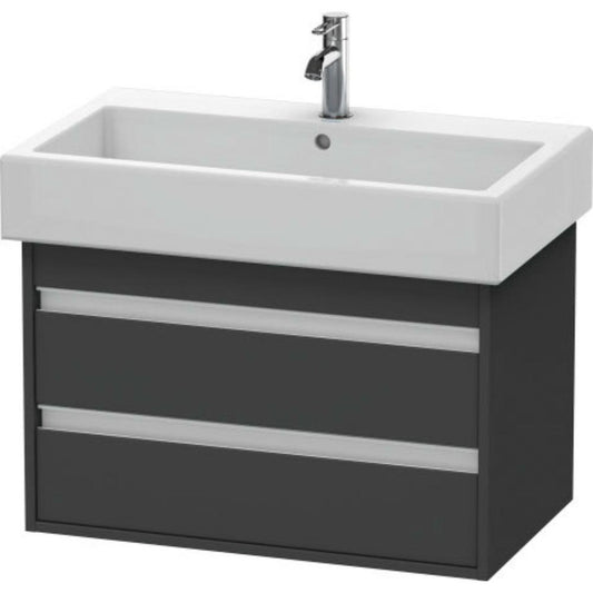 Duravit Ketho 30" x 19" x 17" Two Drawer Wall-Mount Vanity Unit in Graphite Matt (KT663704949)
