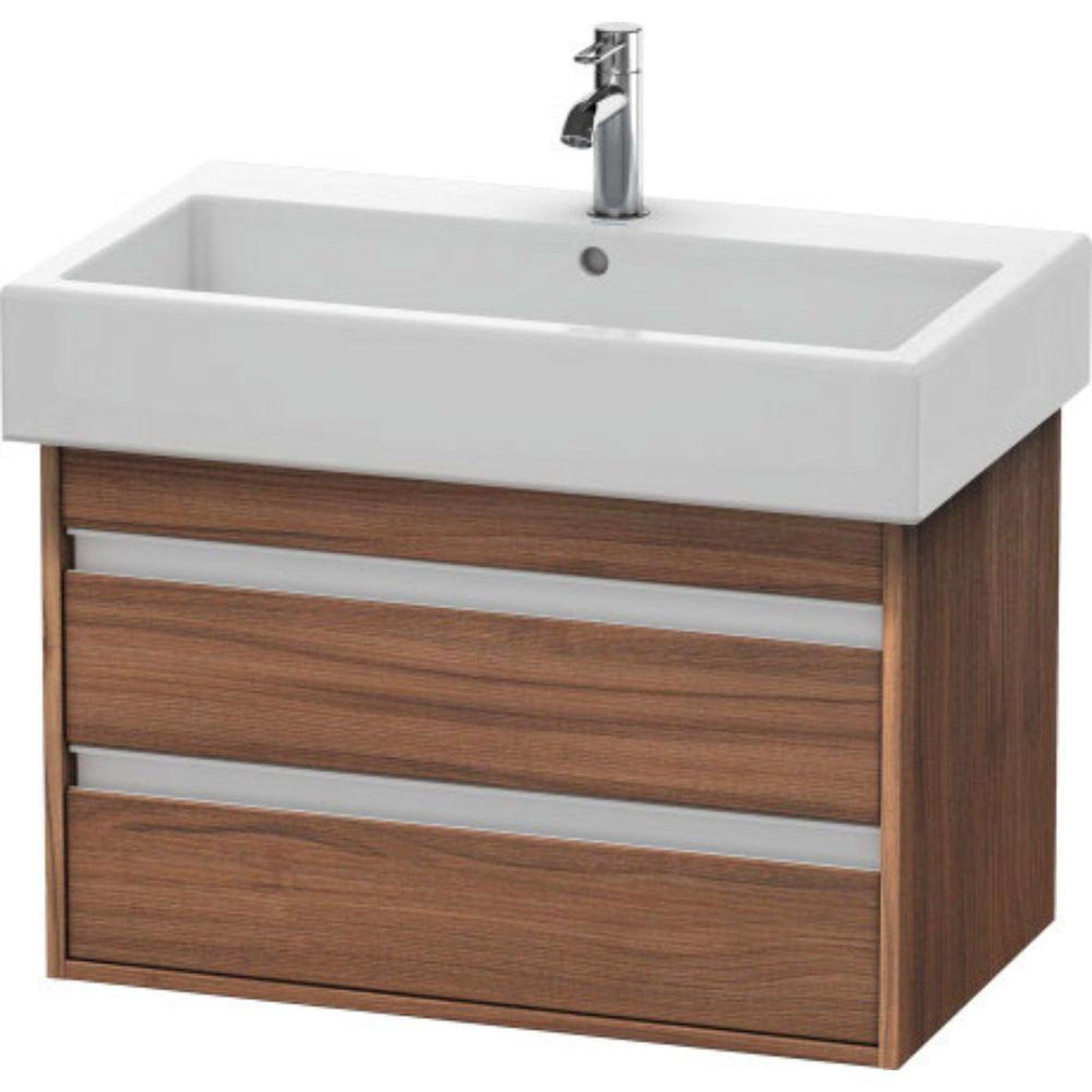 Duravit Ketho 30" x 19" x 17" Two Drawer Wall-Mount Vanity Unit in Natural Walnut (KT663707979)