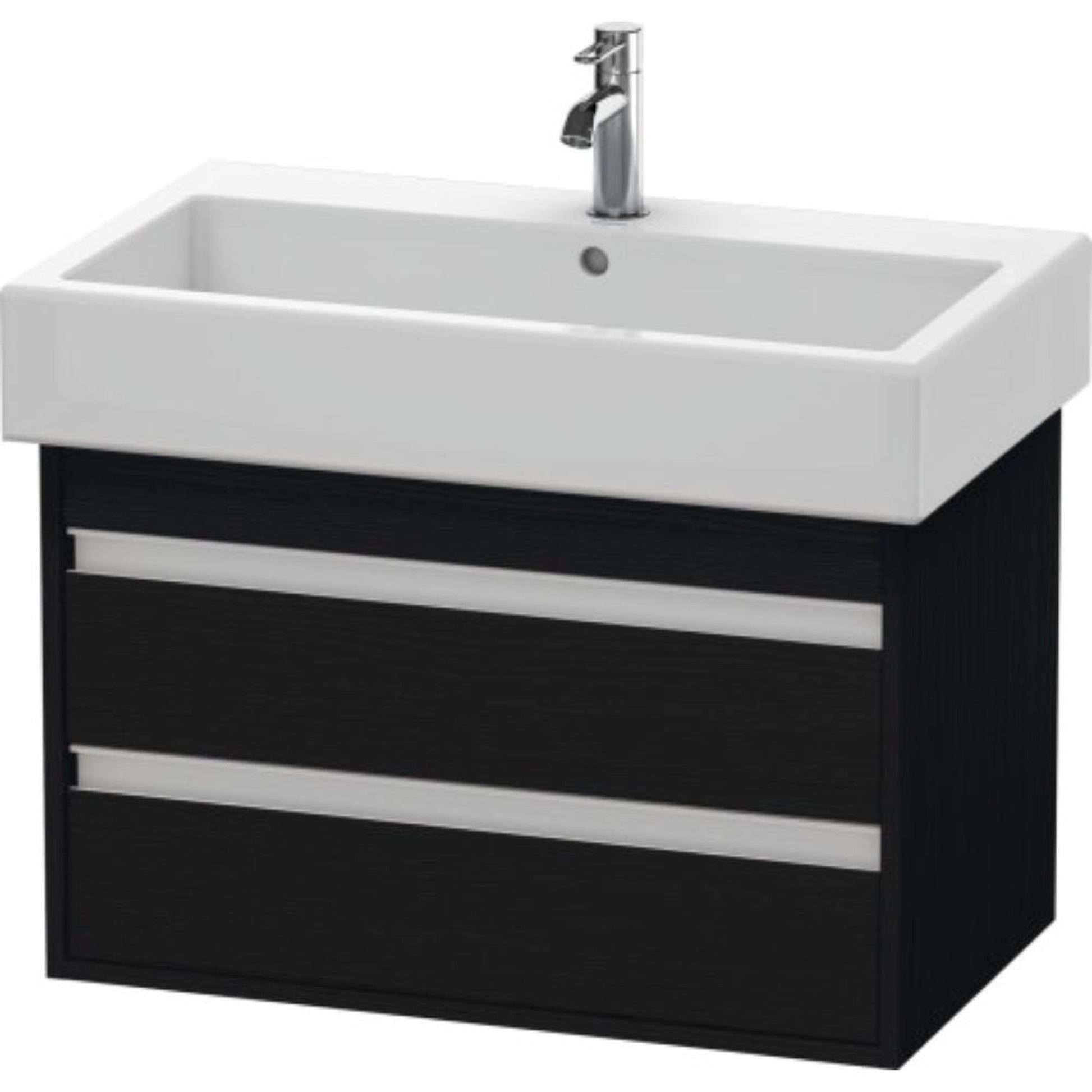 Duravit Ketho 30" x 19" x 17" Two Drawer Wall-Mount Vanity Unit in Oak Black (KT663701616)