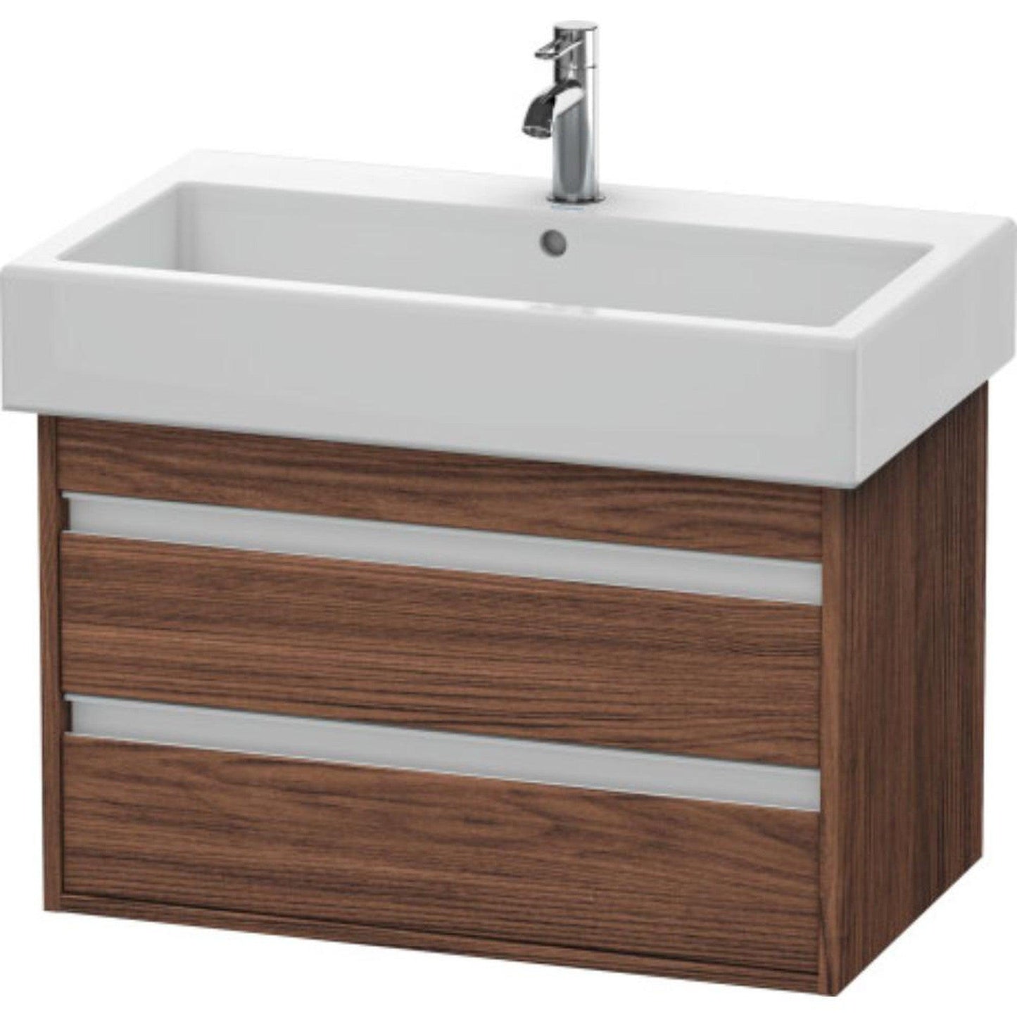 Duravit Ketho 30" x 19" x 17" Two Drawer Wall-Mount Vanity Unit in Walnut Dark (KT663702121)