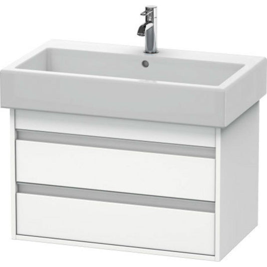 Duravit Ketho 30" x 19" x 17" Two Drawer Wall-Mount Vanity Unit in White Matt (KT663701818)