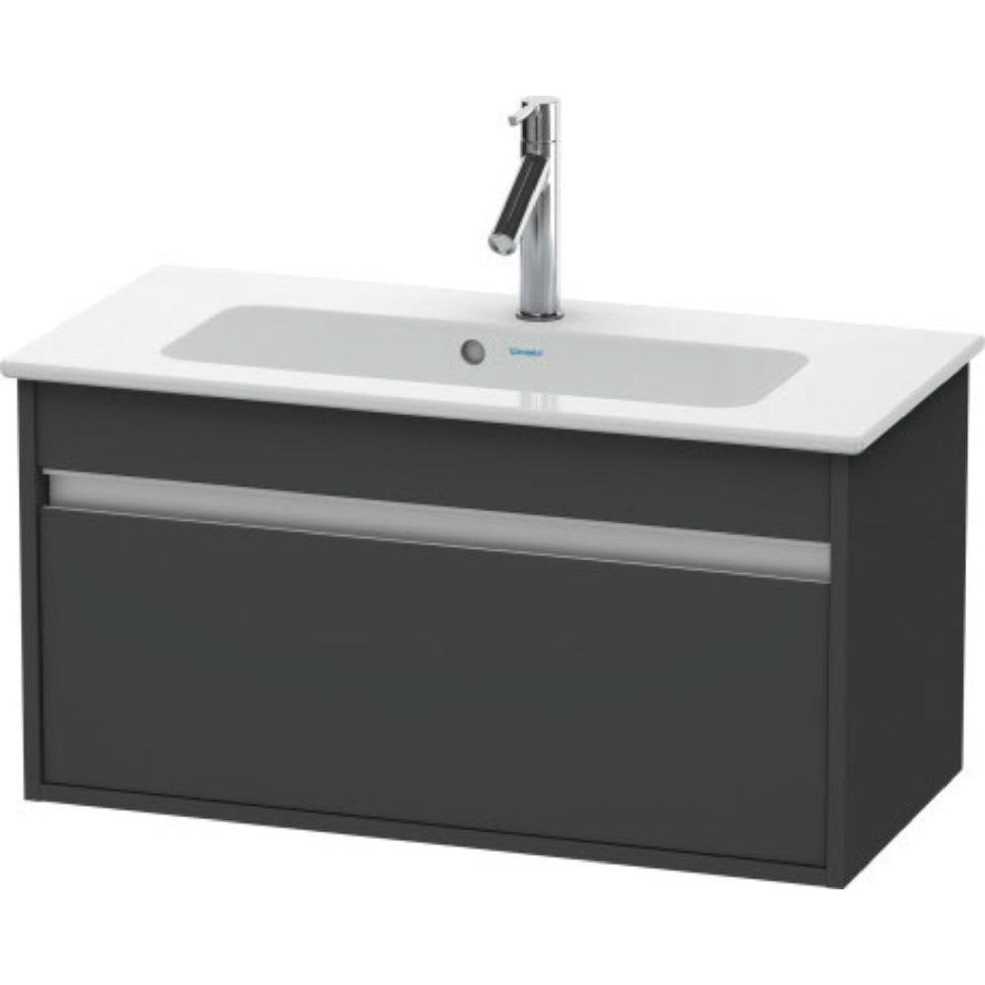 Duravit Ketho 31" x 16" x 15" One Drawer Wall-Mount Vanity Unit in Graphite Matt