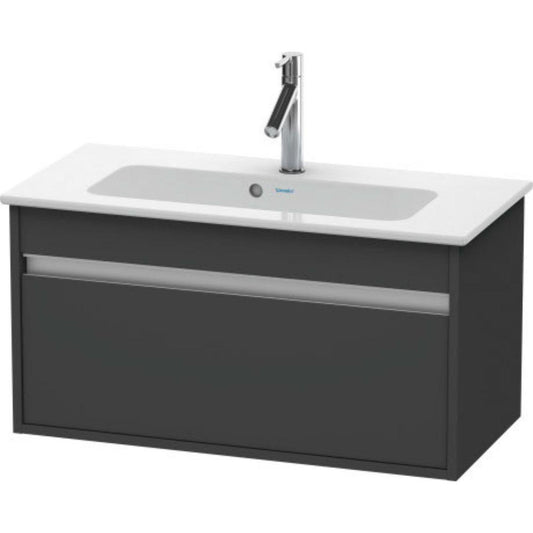 Duravit Ketho 31" x 16" x 15" One Drawer Wall-Mount Vanity Unit in Graphite Matt