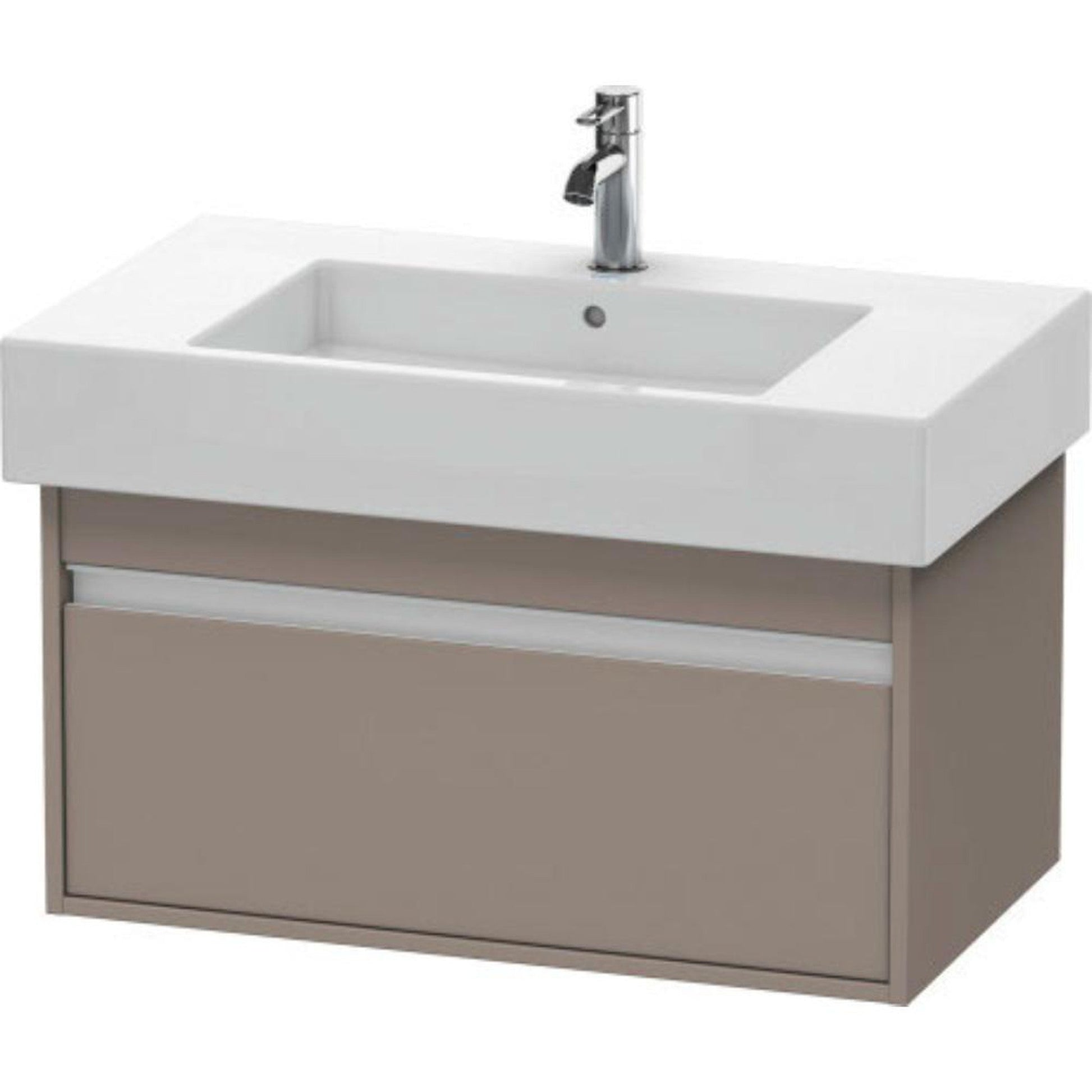 Duravit Ketho 31" x 16" x 18" Wall-Mount Vanity Unit in Basalt Matt (KT66900)