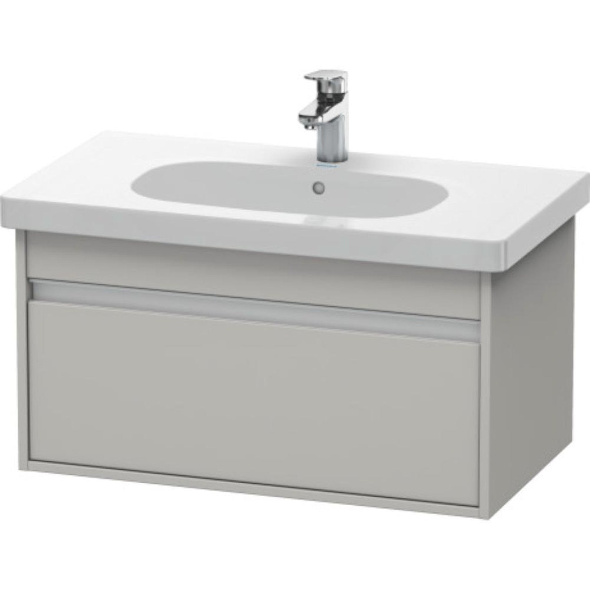 Duravit Ketho 31" x 16" x 18" Wall-Mount Vanity Unit in Concrete Grey Matt (KT666700707)