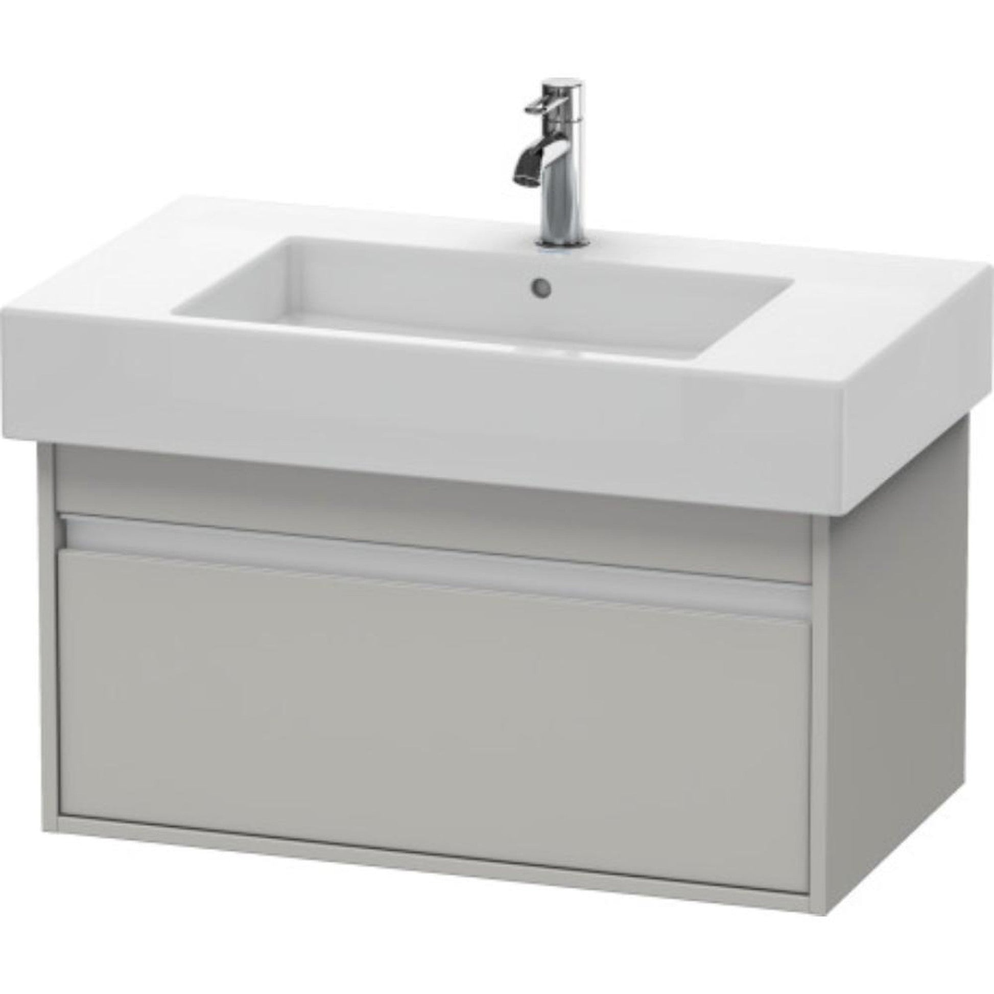 Duravit Ketho 31" x 16" x 18" Wall-Mount Vanity Unit in Concrete Grey Matt (KT66900)