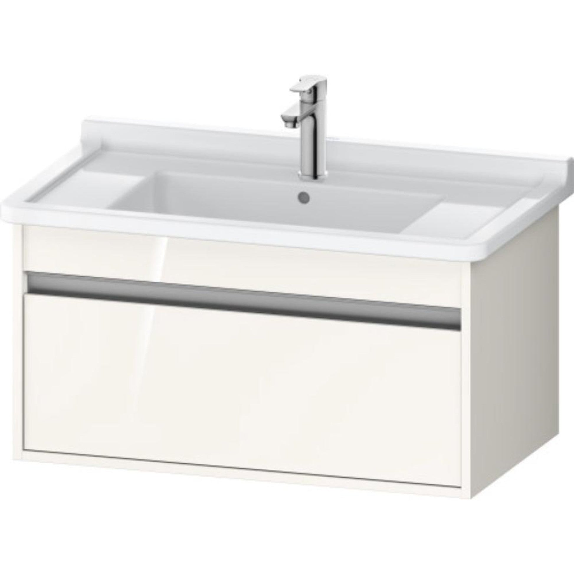 Duravit Ketho 31" x 16" x 18" Wall-Mount Vanity Unit in White High Gloss (KT666402222)