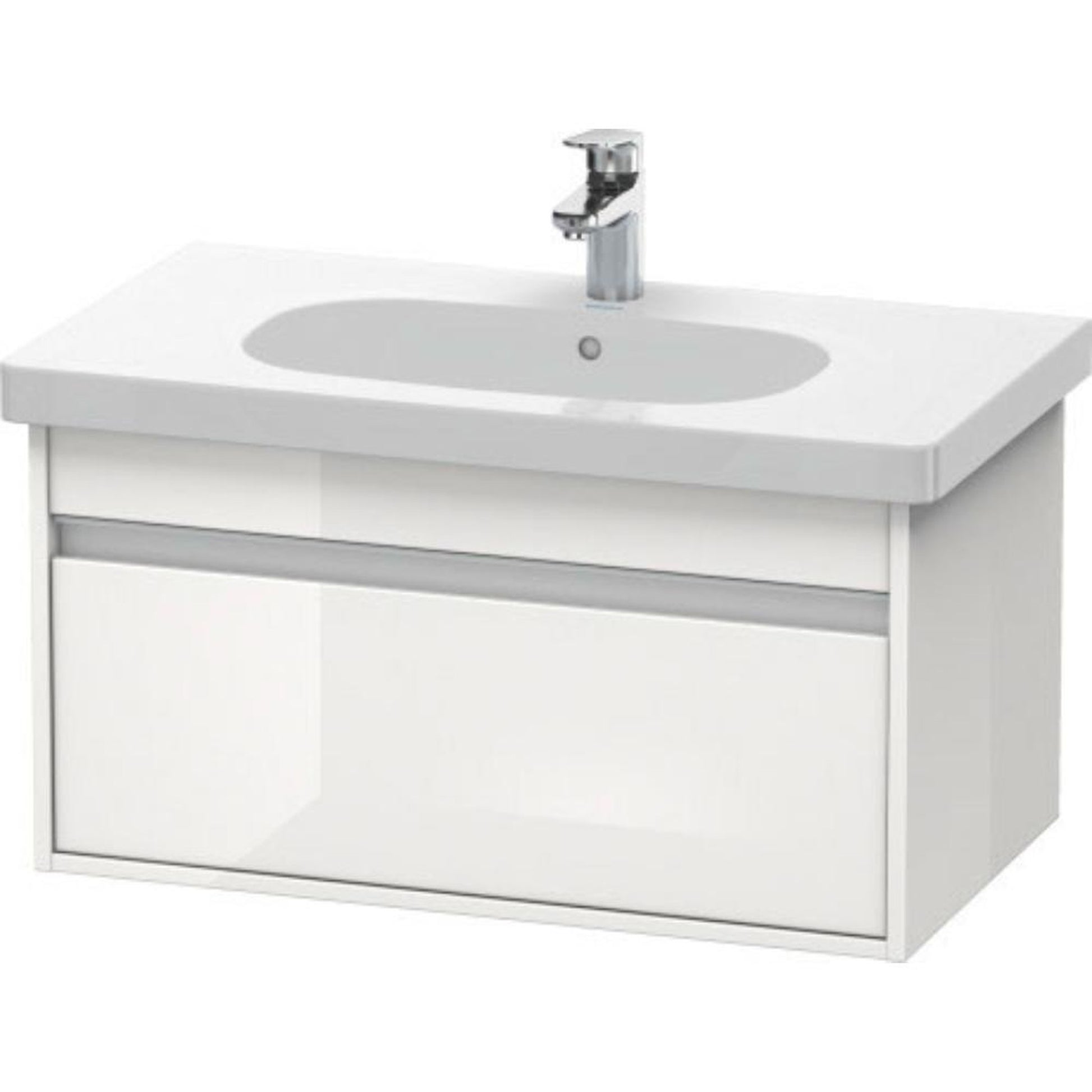 Duravit Ketho 31" x 16" x 18" Wall-Mount Vanity Unit in White High Gloss (KT666702222)