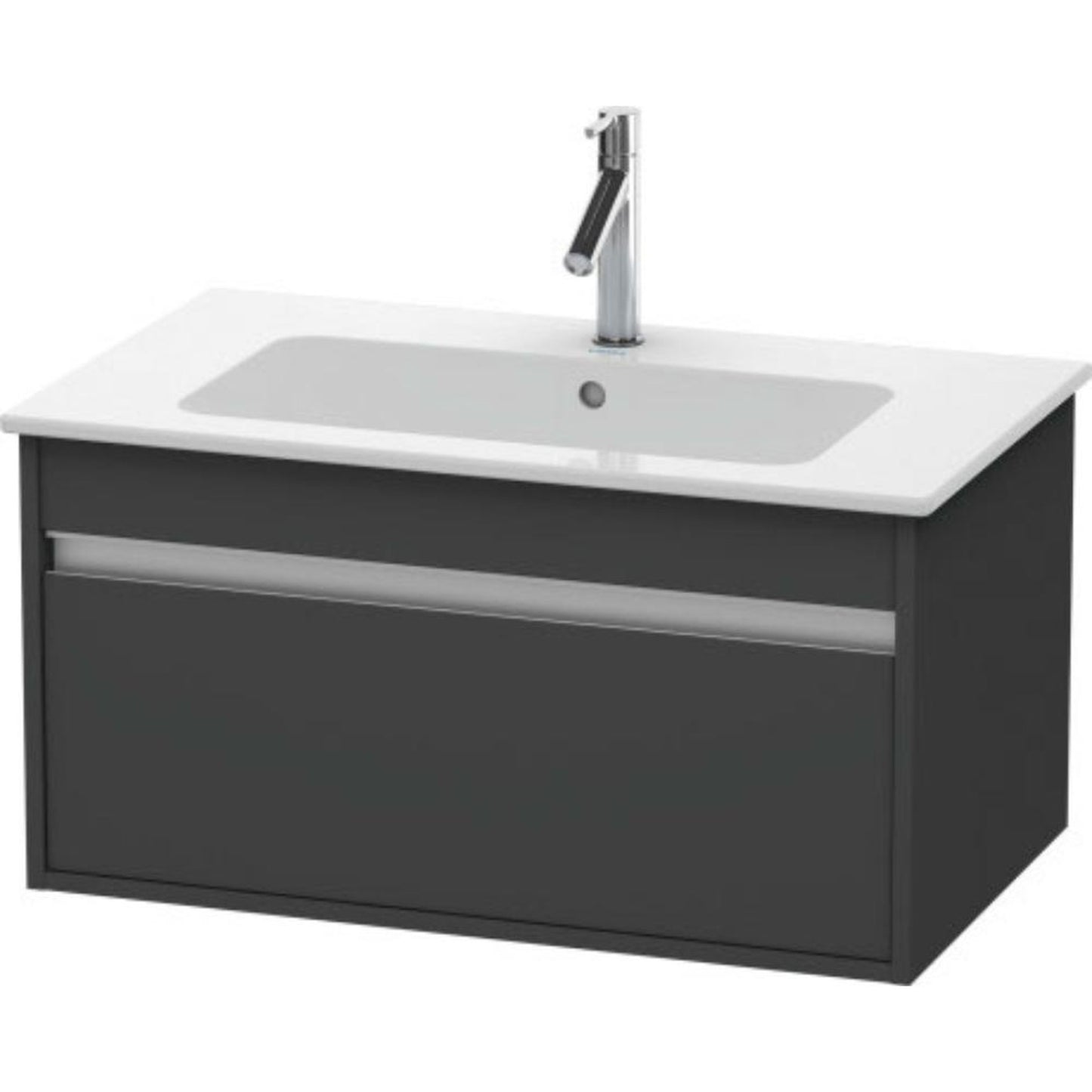 Duravit Ketho 31" x 16" x 19" One Drawer Wall-Mount Vanity Unit in Graphite Matt