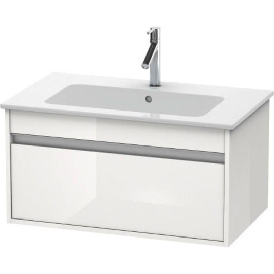 Duravit Ketho 31" x 16" x 19" One Drawer Wall-Mount Vanity Unit in White High Gloss