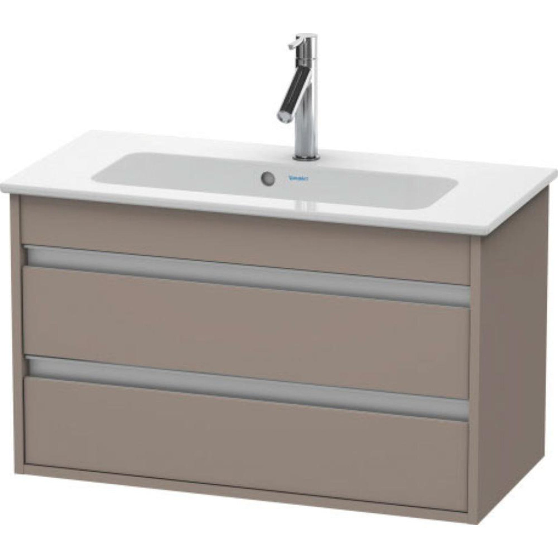 Duravit Ketho 31" x 19" x 15" Two Drawer Wall-Mount Vanity Unit in Basalt Matt