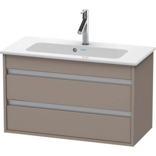 Duravit Ketho 31" x 19" x 15" Two Drawer Wall-Mount Vanity Unit in Basalt Matt