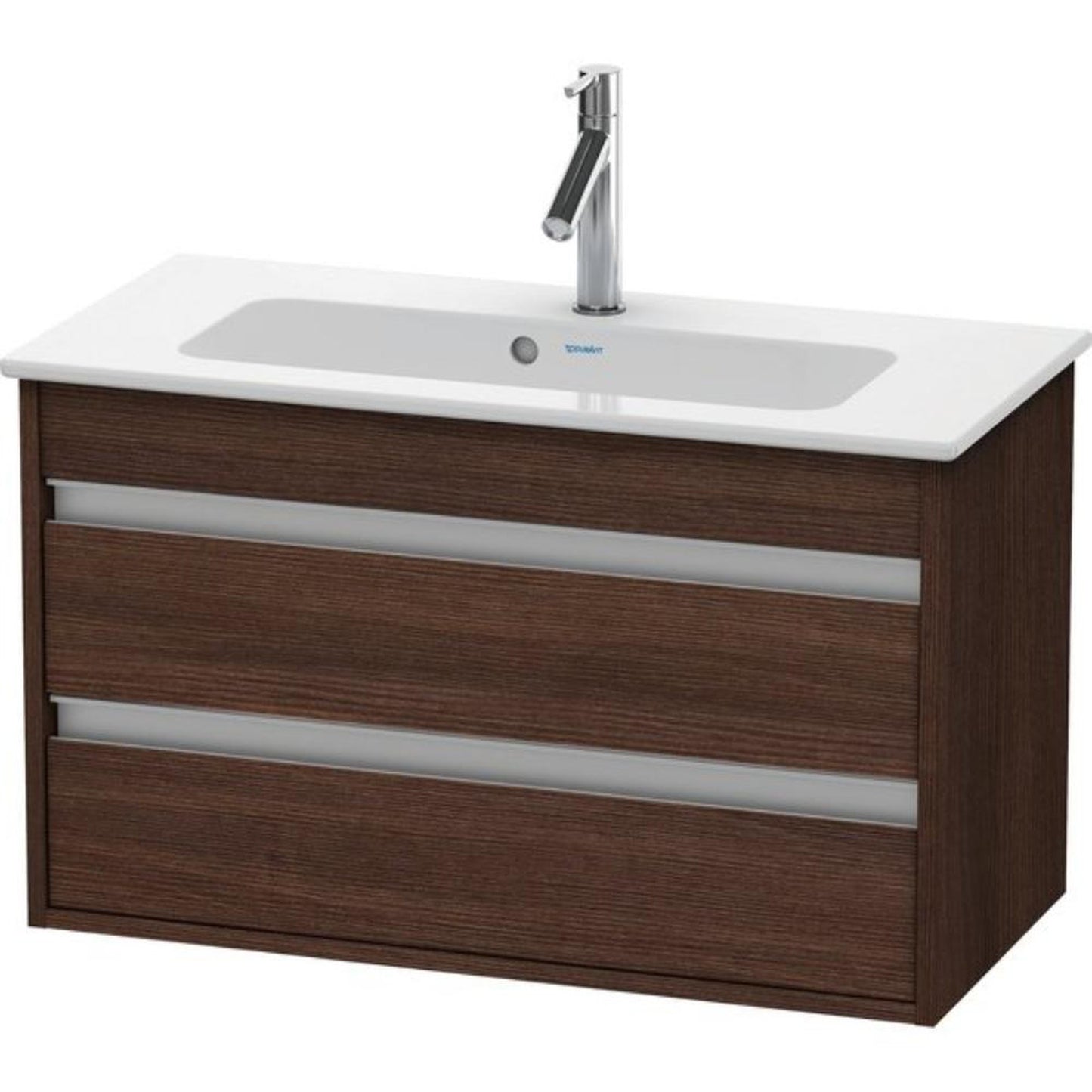 Duravit Ketho 31" x 19" x 15" Two Drawer Wall-Mount Vanity Unit in Chestnut Dark