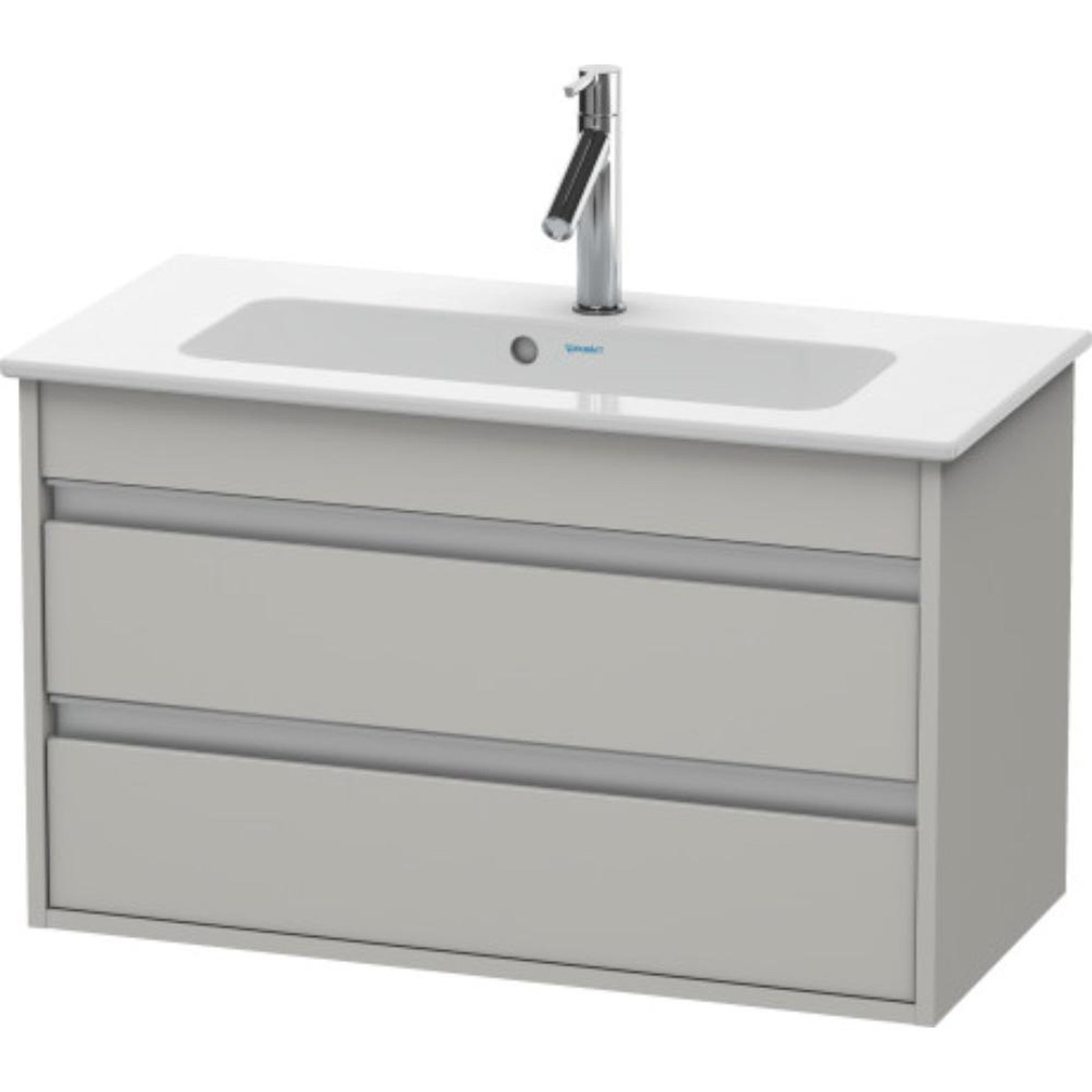 Duravit Ketho 31" x 19" x 15" Two Drawer Wall-Mount Vanity Unit in Concrete Grey Matt