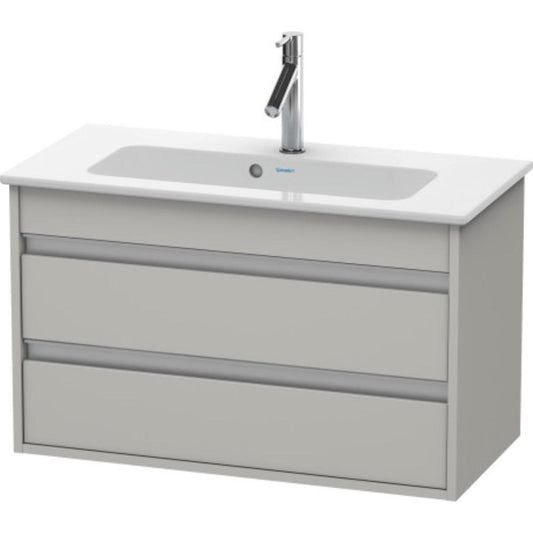 Duravit Ketho 31" x 19" x 15" Two Drawer Wall-Mount Vanity Unit in Concrete Grey Matt