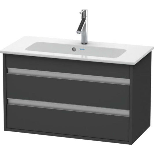Duravit Ketho 31" x 19" x 15" Two Drawer Wall-Mount Vanity Unit in Graphite Matt