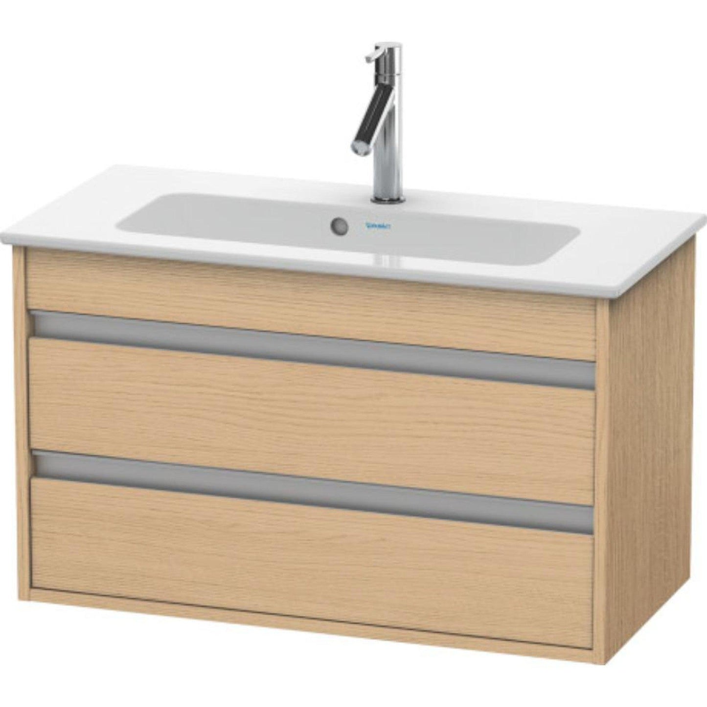 Duravit Ketho 31" x 19" x 15" Two Drawer Wall-Mount Vanity Unit in Natural Oak
