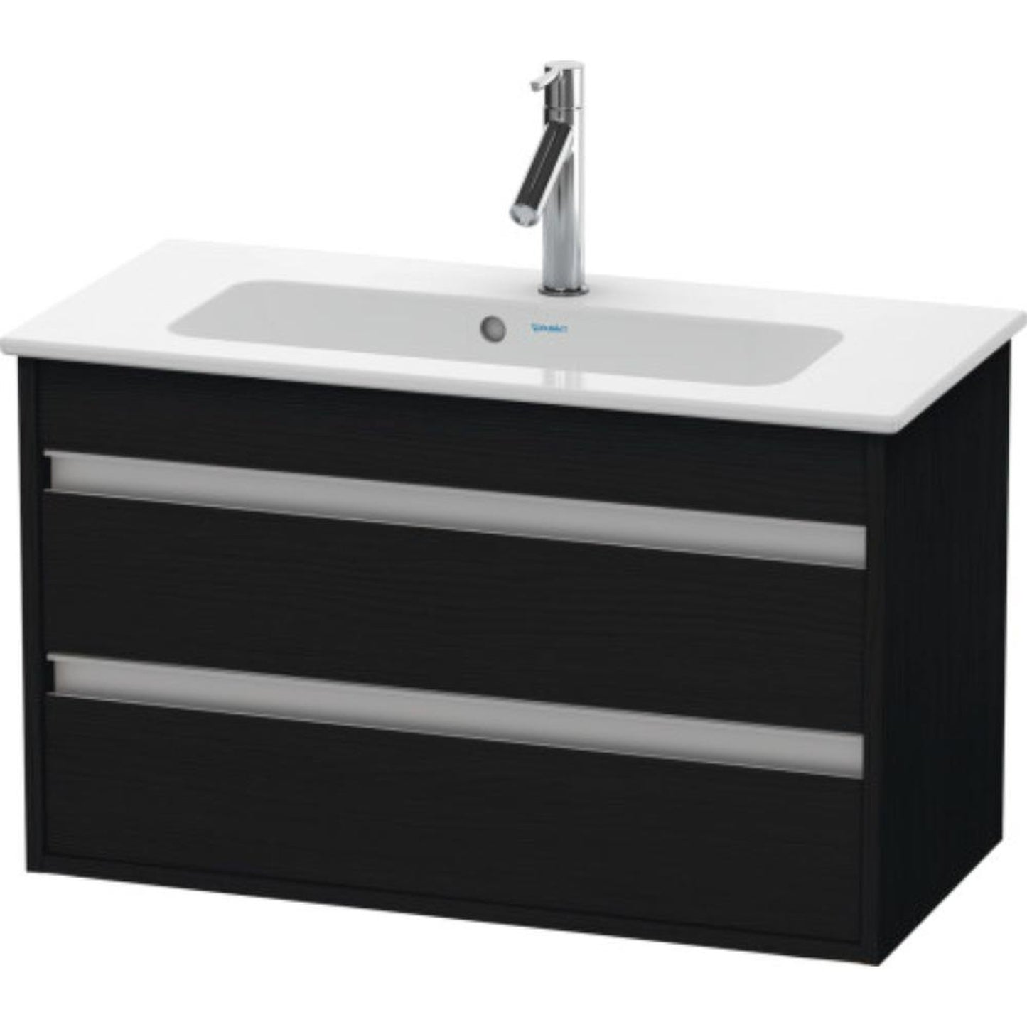 Duravit Ketho 31" x 19" x 15" Two Drawer Wall-Mount Vanity Unit in Oak Black