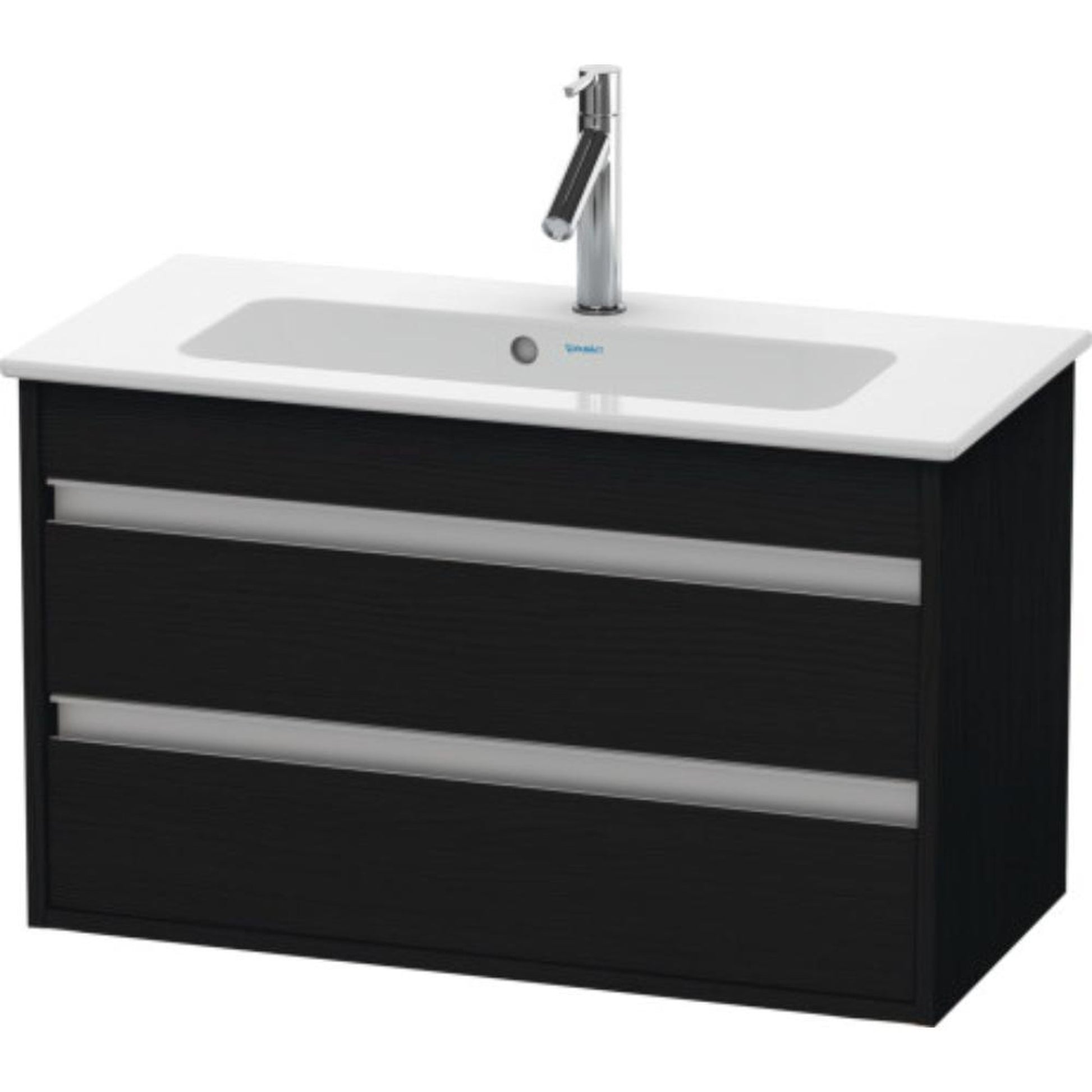 Duravit Ketho 31" x 19" x 15" Two Drawer Wall-Mount Vanity Unit in Oak Black