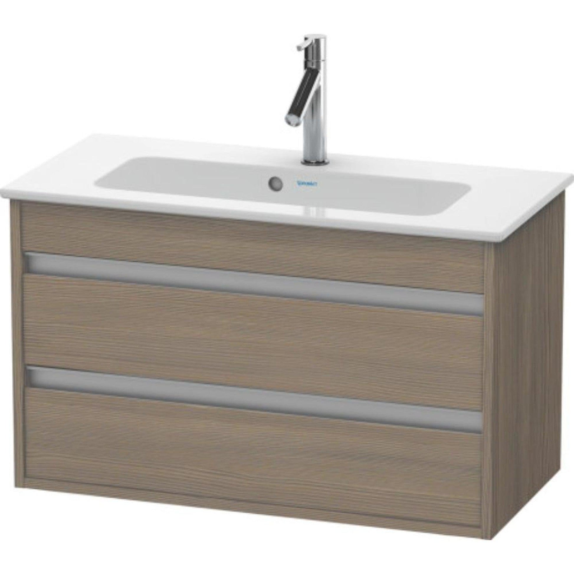 Duravit Ketho 31" x 19" x 15" Two Drawer Wall-Mount Vanity Unit in Oak Terra